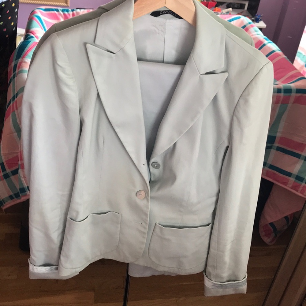 Caroll silk cotton lined pant suit made in France